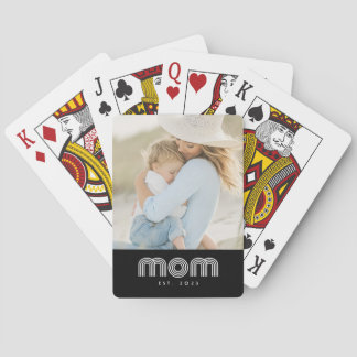 Jeu De Cartes Mom Established Script Black Photo 