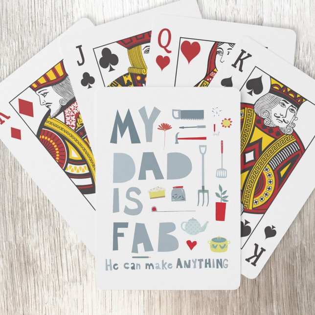 Jeu De Cartes Mon père est malade (My Dad is Fab fun typography playing cards)