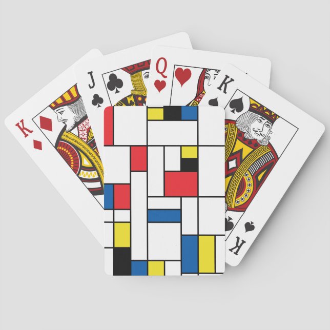 Jeu De Cartes Mondrian jouant aux cartes. (dos)