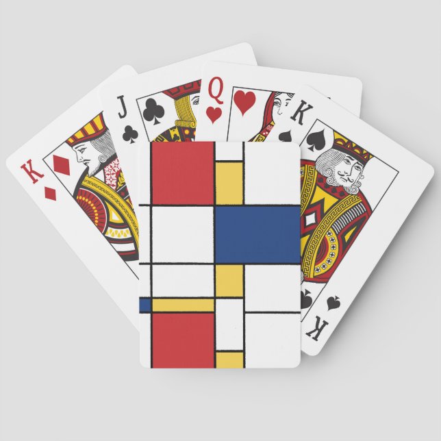 Jeu De Cartes Mondrian minimaliste Art Abstrait Couleurs primair (dos)