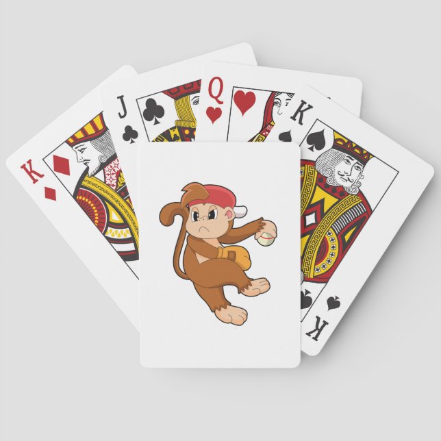 Jeu De Cartes Monkey at baseball with baseball glove (dos)