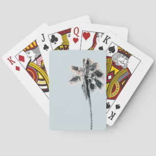 Jeu De Cartes Monnaie rose tropicale rétro Palm Tree 