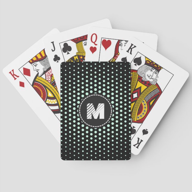 Jeu De Cartes Monogram Aero bleu Techno Points Moderne (dos)