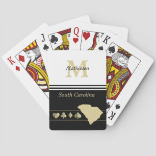 Jeu De Cartes Monogram Gold Silhouette Caroline du Sud