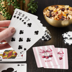 Jeu De Cartes Monogram Rose Bow Cherries Coquette Esthétique