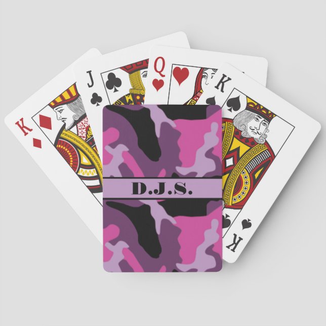 Jeu De Cartes Monogram rose, purple, Black Camo Playing Cards (dos)