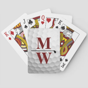 Jeu De Cartes Monogramme à 2 initiaux sur des fossettes surdimen