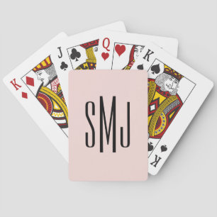 Jeu De Cartes Monogramme à trois lettres brun et noir