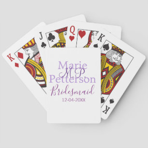 Jeu De Cartes Monogramme ajouter le nom lettre demoiselles maria