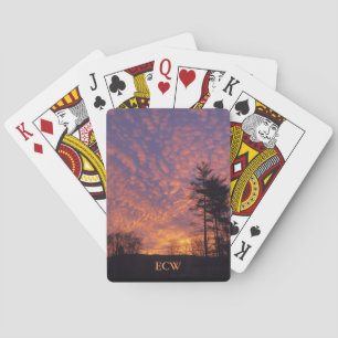 Jeu De Cartes Monogramme Beau nuages rose orange Photo