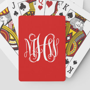 Jeu De Cartes Monogramme blanc rouge vigne do-it-yourself BG
