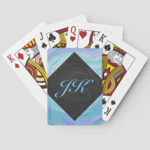 Jeu De Cartes Monogramme bleu glacier