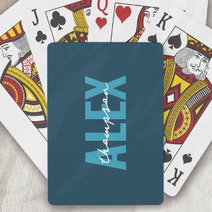 Jeu De Cartes Monogramme bleu personnalisé