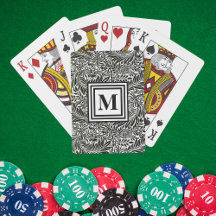 Monogramme botanique personnalisé noir et blanc