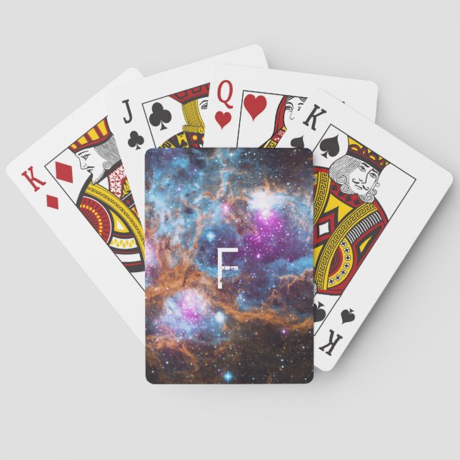 Jeu De Cartes Monogramme céleste de la galaxie | (dos)
