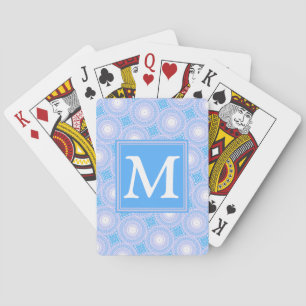 Jeu De Cartes Monogramme Cercles bleu électrique motif