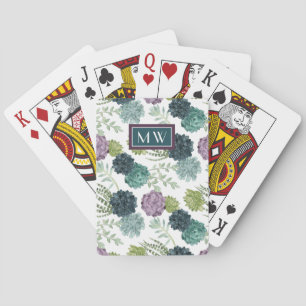 Jeu De Cartes Monogramme   Collection Plante de bonheur Pa Succu