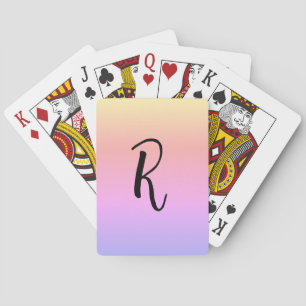 Jeu De Cartes Monogramme Couleurs arc-en-ciel personnalisées