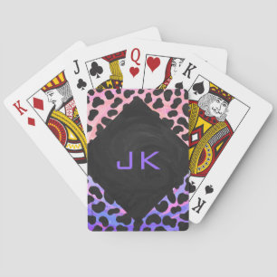 Jeu De Cartes Monogramme Dalmatien noir et rose