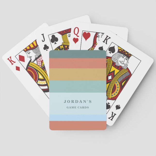 Jeu De Cartes Monogramme de bande verte bleue (dos)