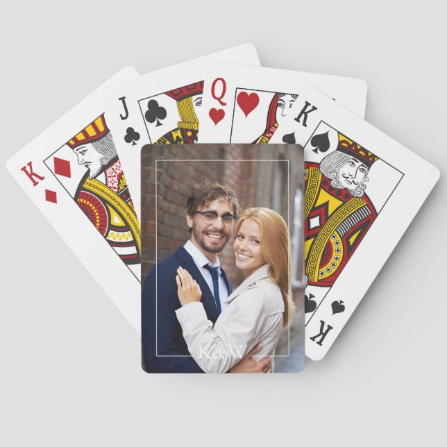 Jeu De Cartes Monogramme de cadre moderne photo personnalisée (dos)