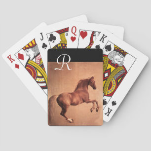 JEU DE CARTES MONOGRAMME DE CHEVAL ROUGE