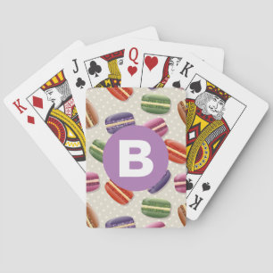 Jeu De Cartes Monogramme de Dotty Lilac, Motif de Macaron