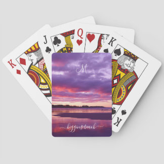 Jeu De Cartes Monogramme de la plage de Higgins Sunrise Nom Low 