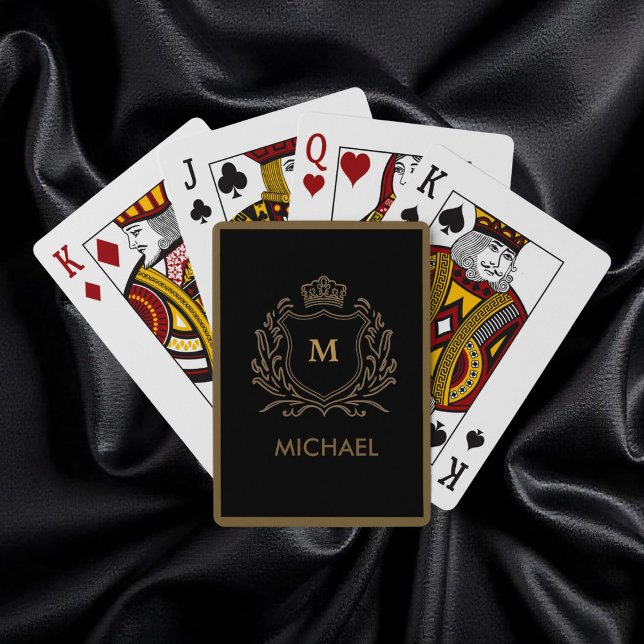 Jeu De Cartes Monogramme de l'emblème royal or tendance (Créateur téléchargé)