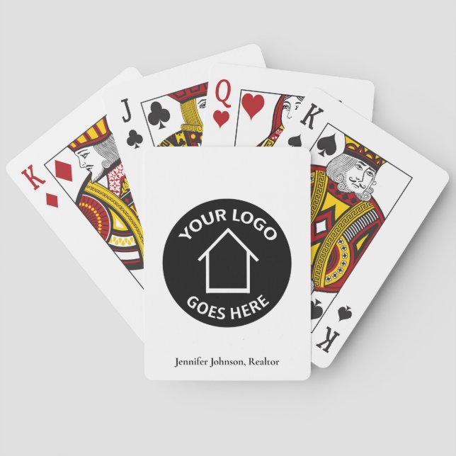 Jeu De Cartes Monogramme de l'entreprise immobilière personnalis (dos)