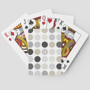 Jeu De Cartes monogramme de motif noir pois