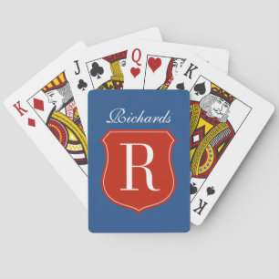 Jeu De Cartes monogramme de nom personnalisé jouant aux cartes