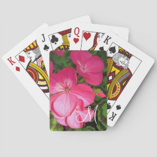 Jeu De Cartes Monogramme de photographie florale rose
