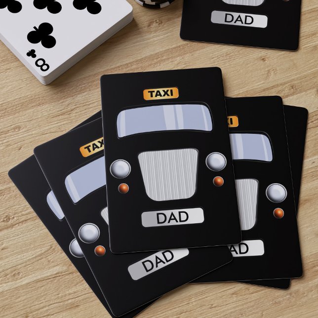Jeu De Cartes Monogramme de taxi noir Cartes de jeu personnalisé (Perfect gift for the dad who is your personal chauffeur. He's best taxi driver )