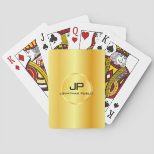 Jeu De Cartes Monogramme d'or personnalisé Modèle élégant modern