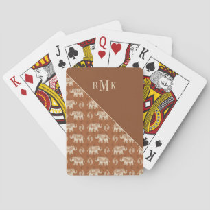 Jeu De Cartes monogramme   Elephant Orange Caravan Pattern