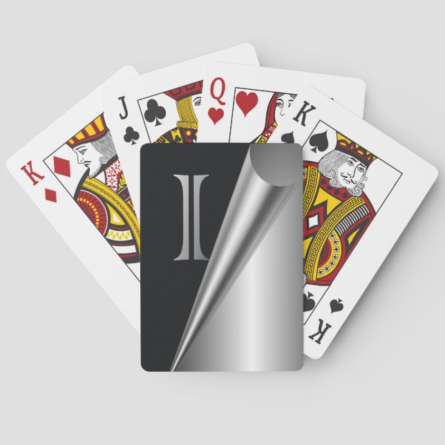 Jeu De Cartes Monogramme en acier de peau "je " (dos)