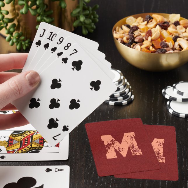 Jeu De Cartes Monogramme en cuir personnalisable (In Situ)
