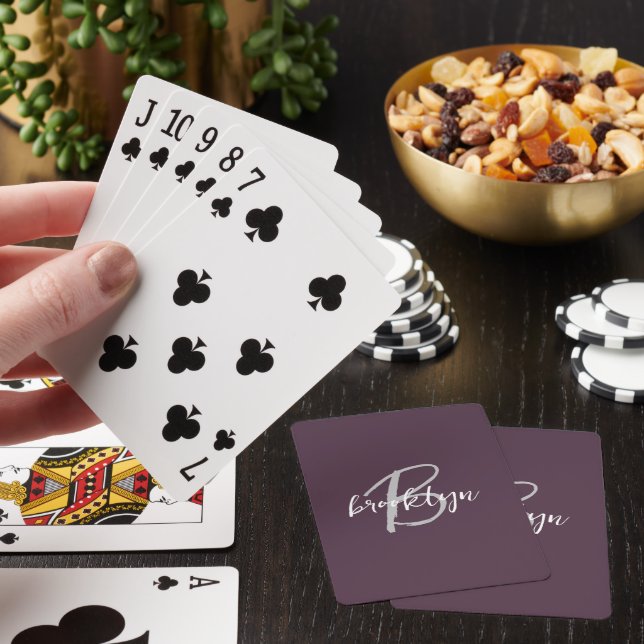 Jeu De Cartes Monogramme en Plum violet gris blanc tendance (In Situ)