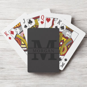 Jeu De Cartes Monogramme et nom élégants personnalisés