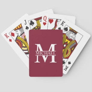Jeu De Cartes Monogramme et nom personnalisés