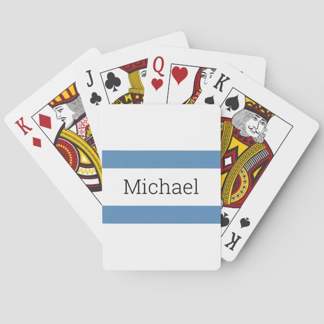 Jeu De Cartes Monogramme et nom personnalisés (dos)