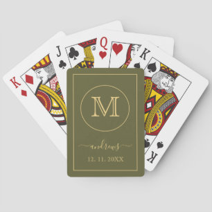 Jeu De Cartes Monogramme et nom personnalisés Gold Playi