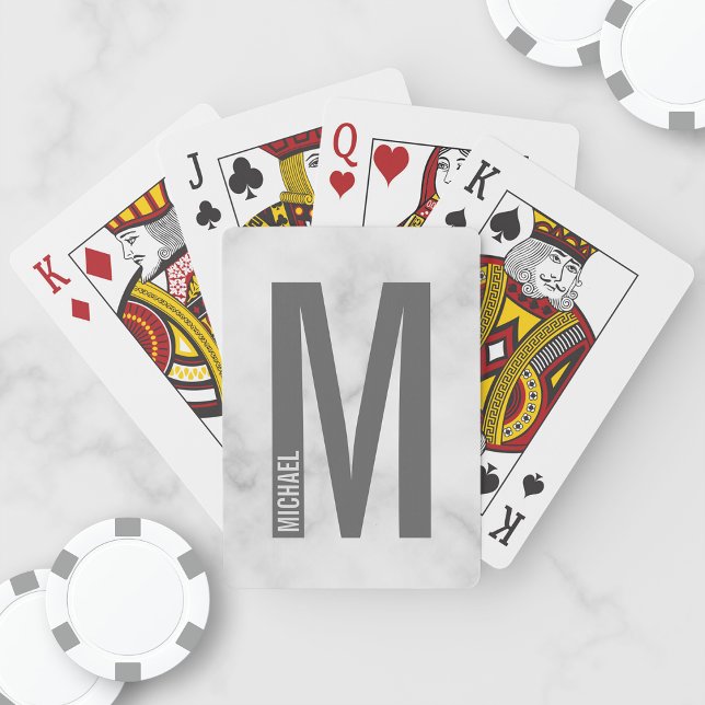 Jeu De Cartes Monogramme et nom personnalisés modernes (Créateur téléchargé)