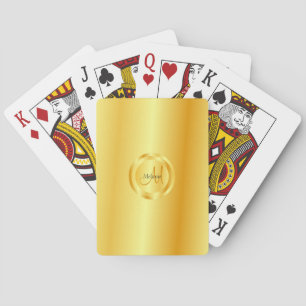 Jeu De Cartes Monogramme Faux Gold Élégant Moderne tendance
