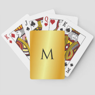 Jeu De Cartes Monogramme Faux Gold Metallic Modèle
