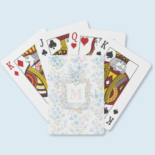 Jeu De Cartes Monogramme Floral Élégant