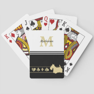 Jeu De Cartes Monogramme Gold Silhouette Scottish Terrier