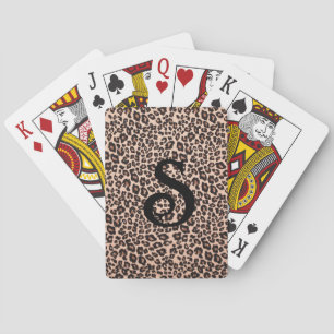 Jeu de Cartes Monogramme Imprimé Léopard