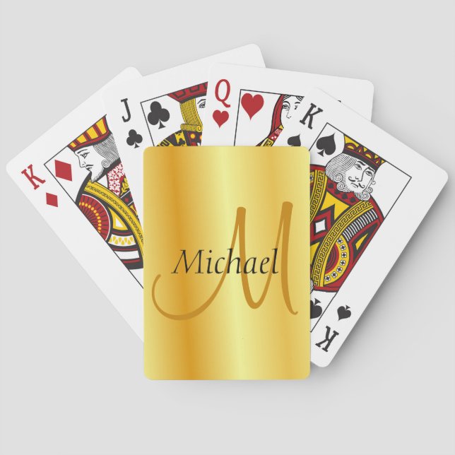 Jeu De Cartes Monogramme initial personnalisé Élégant Modèle d'o (dos)